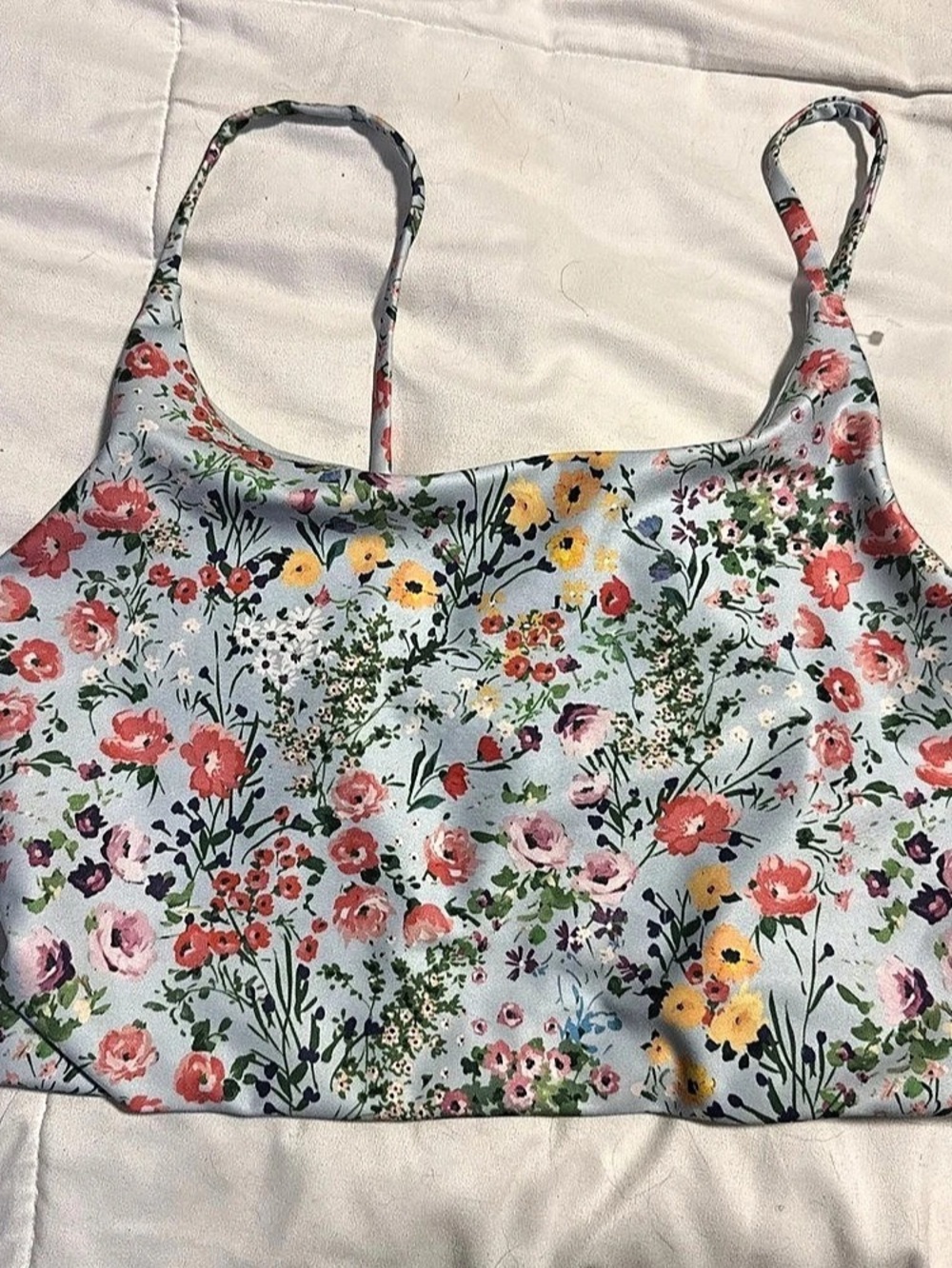Floral Crop Top in Blue & Pink Like New